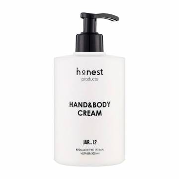 Увлажняющий крем для рук и тела Honest Products Jar 12 Hand & Body Cream Vetiver, 500 мл Увлажняющий крем для рук и тела Honest Products Jar 12 Hand & Body Cream Vetiver, 500 мл
