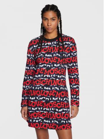 LOVE MOSCHINO Трикотажна сукня W5D0500M 4433 Чорний Regular Fit LOVE MOSCHINO Трикотажна сукня W5D0500M 4433 Чорний Regular Fit
