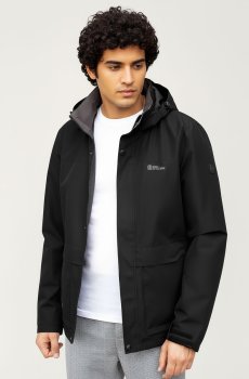 Мужская черная куртка с капюшоном DV-110-black