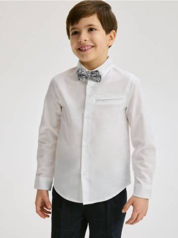 Reserved - Елегантна сорочка з краваткою-метеликом - білий - 966CI-00X