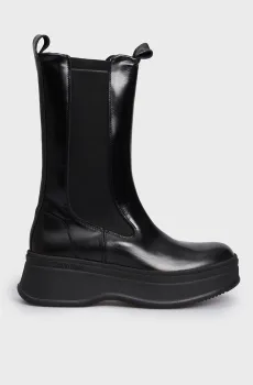 Женские черные кожаные челси PITCHED CHELSEA BOOT Черный 38 Calvin Klein HW0HW01686