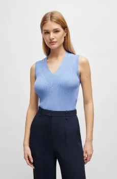 Женский голубой топ Голубой M BOSS 50512919;436