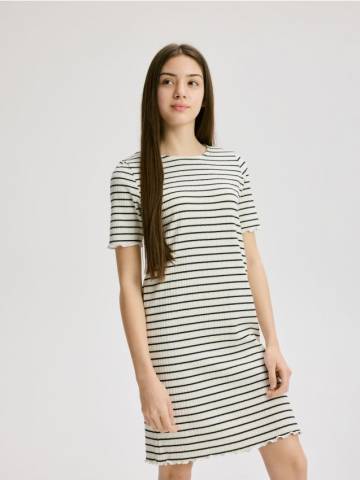Reserved - Смугаста сукня - кремовий - 172EX-01X