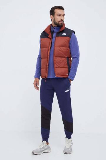 Пуховая безрукавка The North Face мужской цвет коричневый зимний Пуховая безрукавка The North Face мужской цвет коричневый зимний