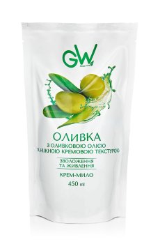 Жидкое крем-мыло Green Way ФітоЛінія с оливковым молочком и нежным кремом, 450 мл (дойпак)