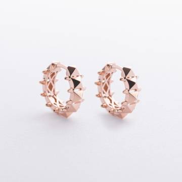 Серьги - кольца "Tamila" в красном золоте с09369 Серьги - кольца "Tamila" в красном золоте с09369