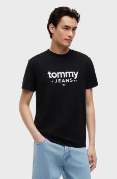 Мужская черная футболка SLIM GRAPHIC TEE EXT Черный L Tommy Jeans DM0DM23376