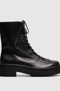 Черные кожаные ботинки Sima Flat