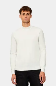 Мужской молочный приталенный свитер Белый L HUGO 10513