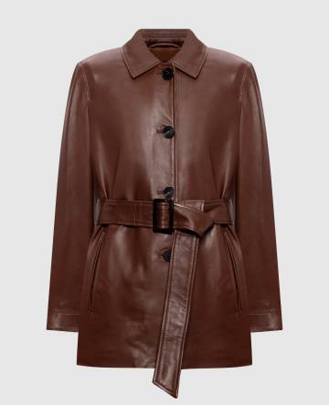 Коричневая кожаная куртка TOLMIN