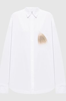 Белая рубашка с вышивкой логотипа