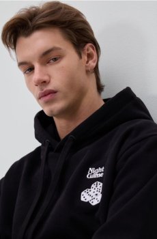 Reserved - Спортивна кофта з написом на спині - чорний - 406HM-99X
