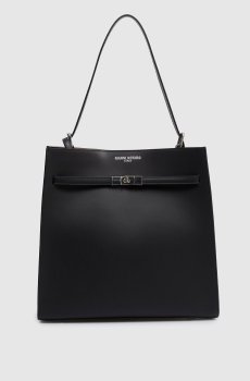 Черная кожаная сумка RUGA с принтом логотипа