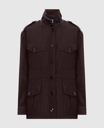 Коричневая куртка с шерстью