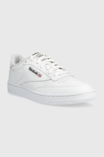 Кожаные кроссовки Reebok Classic CLUB C 85 GZ1605 цвет белый GZ1605-FTW/FT/BL Кожаные кроссовки Reebok Classic CLUB C 85 GZ1605 цвет белый GZ1605-FTW/FT/BL