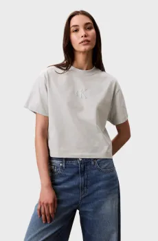 Женская серая футболка SS CROPPED TEE Серый XXS Calvin Klein Jeans LV047B843G