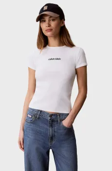 Женская белая футболка SS CONTOUR Белый M Calvin Klein Jeans LV047G816G