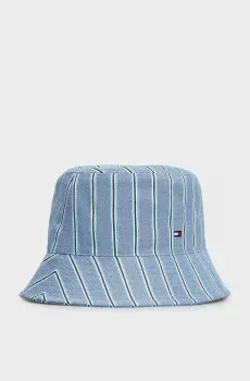 Женская синяя панама в полоску ESSENTIAL FLAG BUCKET HAT Синий ONESIZE Tommy Hilfiger AW0AW16051