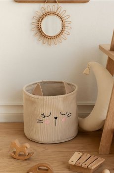 Кошик для зберігання з котячим мотивом - бежевий