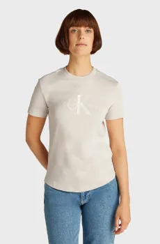 Женская бежевая футболка GLOSSY Бежевый XS Calvin Klein Jeans J20J224983