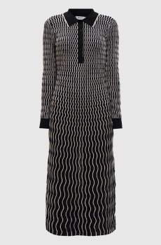 Черное платье-поло Кассиди в узор