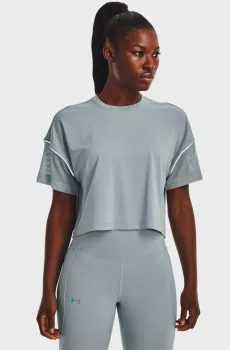 Женская серая футболка UA Rush Vent Crop SS Серый XXL Under Armour 1377069-465