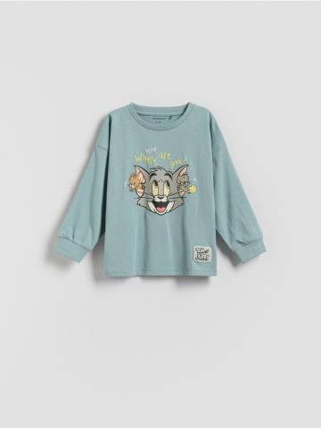 Reserved - Лонгслів Tom i Jerry - світло-бірюзовий - 619FJ-60X Reserved - Лонгслів Tom i Jerry - світло-бірюзовий - 619FJ-60X