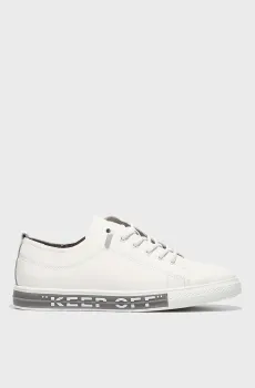 Мужские белые кожаные сникерcы Белый 41 Respect ZN020-014