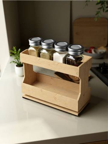 Металева настінна полиця - бежевий