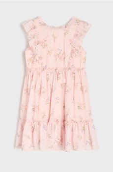 Тюлева сукня babydoll з квітковим візерунком - рожевий