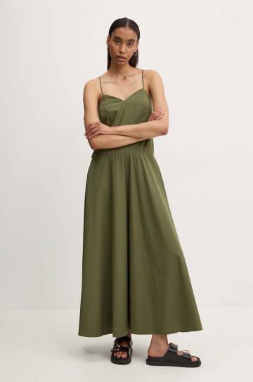 Платье Answear Lab цвет зелёный maxi расклешённая Платье Answear Lab цвет зелёный maxi расклешённая
