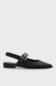 Женские черные кожаные слингбэки Velin Черный 41 PRPY PRSLT1281W