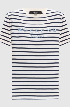 Футболка цвета айвори BORA в полоску