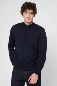 Мужская темно-синяя шерстяная кофта Синий S BOSS 50528300;404