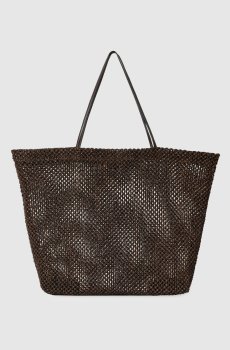 Коричневая плетеная сумка Barn из рафии