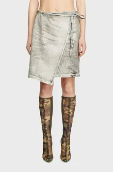 Женская серебристая джинсовая юбка DE-LEM-S GONNA Серебряный S Diesel A16418 09L79