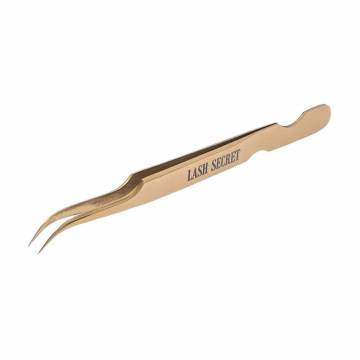 Пинцет Lash Secret изогнутый, золото, 1 шт (m000204) Пинцет Lash Secret изогнутый, золото, 1 шт (m000204)
