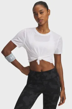 Женская белая футболка UA Launch Jacquard SS Белый M Under Armour 6005096-100