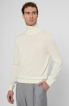 Мужской белый кашемировый гольф BOSS x BECKHAM Белый M BOSS 50557974;282