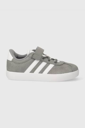 Детские замшевые кроссовки adidas VL COURT 3.0 EL C цвет серый Детские замшевые кроссовки adidas VL COURT 3.0 EL C цвет серый