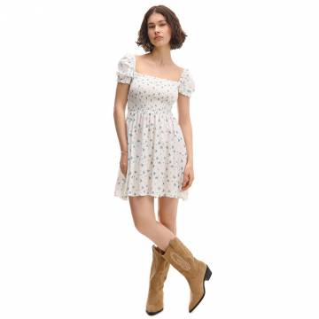 Cropp - Мінісукня з квітковим принтом - білий Cropp - Мінісукня з квітковим принтом - білий