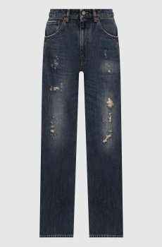 Синие джинсы с прорехами