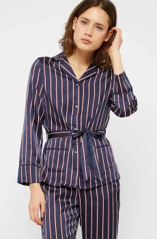 Женская темно-синяя рубашка в полоску GINA Синий S Etam 6517085