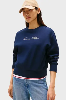 Женский темно-синий свитшот LUREX SCRIPT REG Синий M Tommy Hilfiger WW0WW47159