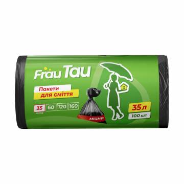 Пакеты для мусора Frau Tau черные 35 л, 100 шт