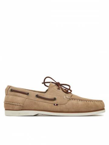Tommy Hilfiger Туфлі Th Boat Shoe Core Suede FM0FM05387 Бежевий
