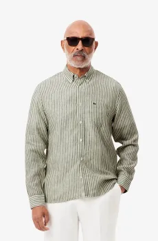 Мужская зеленая льняная рубашка Зеленый 39 Lacoste CH6985ICD