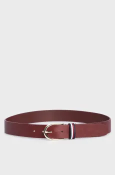 Женский коричневый кожаный ремень TH CORP CASUAL 3.5 Коричневый 85 Tommy Hilfiger AW0AW16596