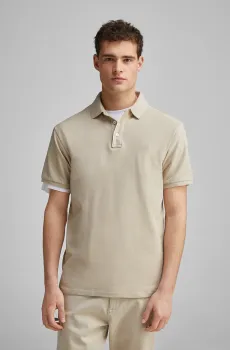 Мужское бежевое поло Бежевый 3XL SPRINGFIELD 4589101