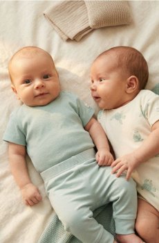 Бавовняне боді з мотивом черепах 2 pack - кремовий